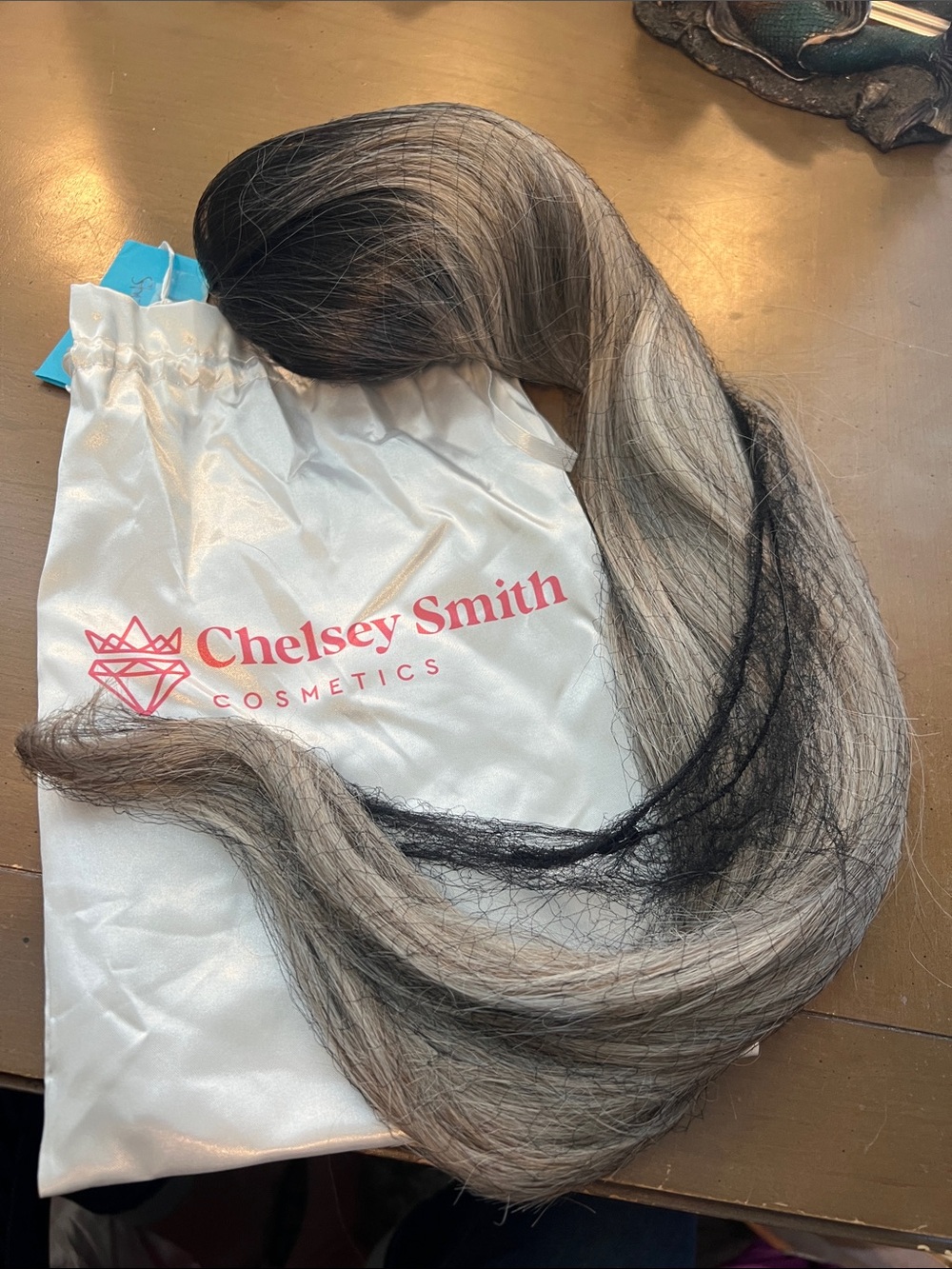 Chelsey Smith Ombre Gray to Black Clip-In Hair Extension